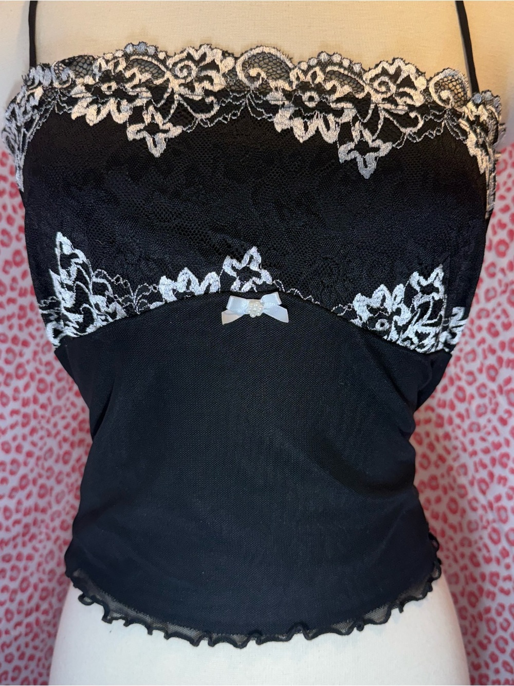 Black Lace-Trim Cami